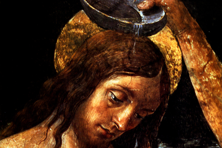 "Baptism of Christ" (detail) by Perugino