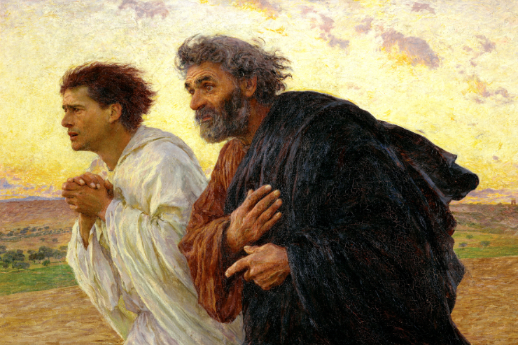 "The Disciples Peter and John Running to the Sepulchre on the Morning of the Resurrection" (detail) by Eugene Burnand