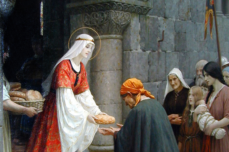 "Charity of St. Elizabeth of Hungary" (detail) by Edmund Blair Leighton