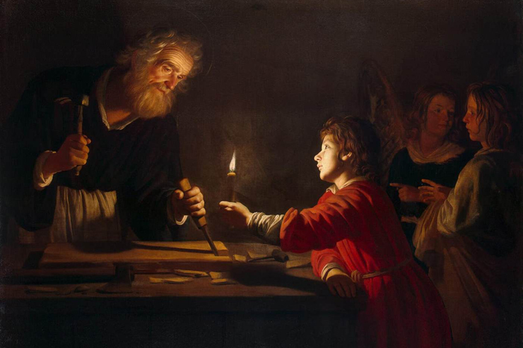 "Childhood of Christ" (detail) by Gerrit van Honthorst