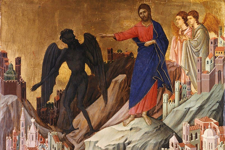 "The Temptation of Christ on the Mount" (detail) Duccio di Buoninsegna