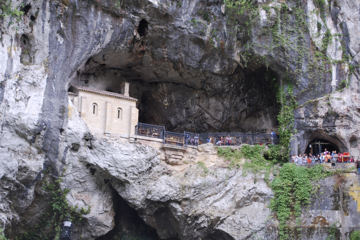"The Holy Cave" where Our Lady of Covadonga appeared to Pelayo