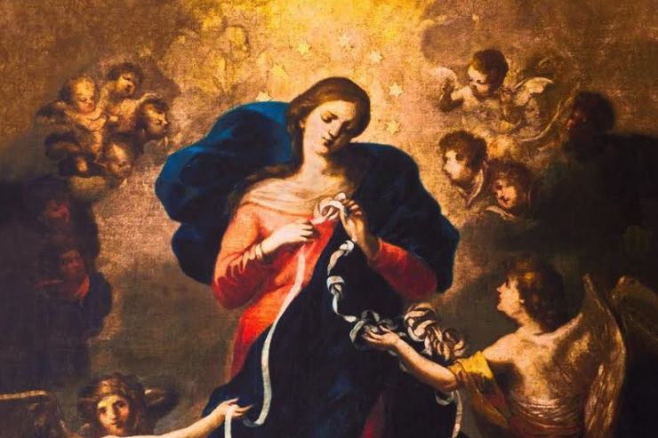 "Mary Untier of Knots" (detail) by Johann Georg Melchior 