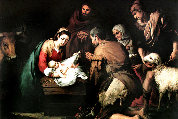 "Adoration of the Shepherds" (detail) by Murillo
