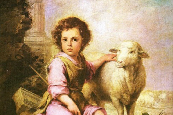 "Christ, the Good Shepherd" (detail) by Murillo