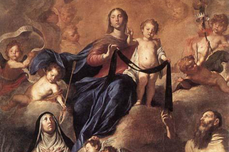 "Our Lady of Carmel" (detail including Sts Teresa of Avila and Simon Stock) by Pietro Novelli
