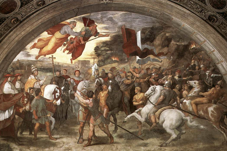 "Pope St. Leo the Great and Attila the Hun" (detail) by Raphael