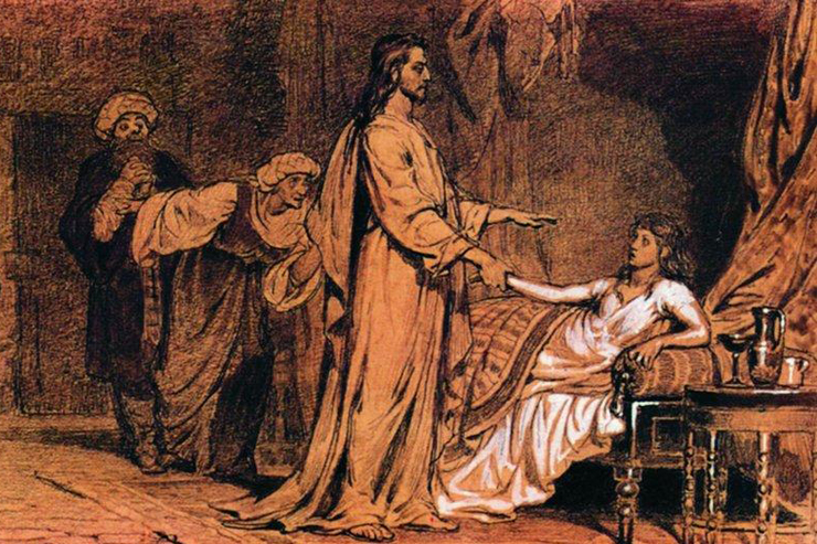 "Raising of Jairus' Daughter" (detail) by Ilya Repin