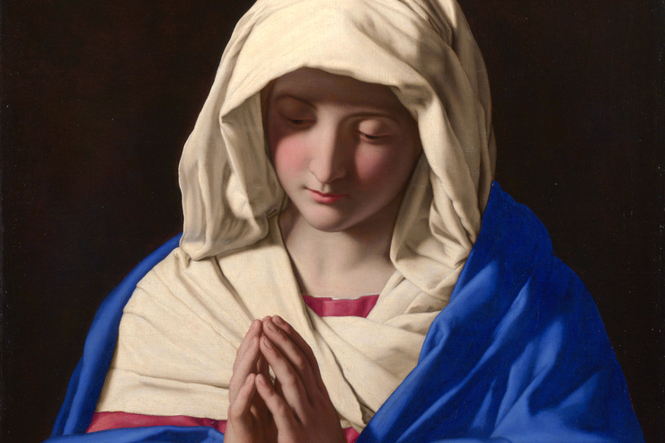 "The Virgin at Prayer" (detail) by Sassoferrato
