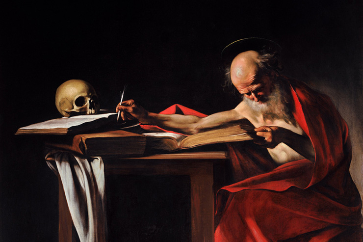 "St. Jerome Writing" (detail) by Caravaggio