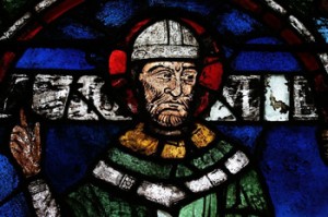 St. Thomas Becket Stained Glass Window in Canterbury Cathedral