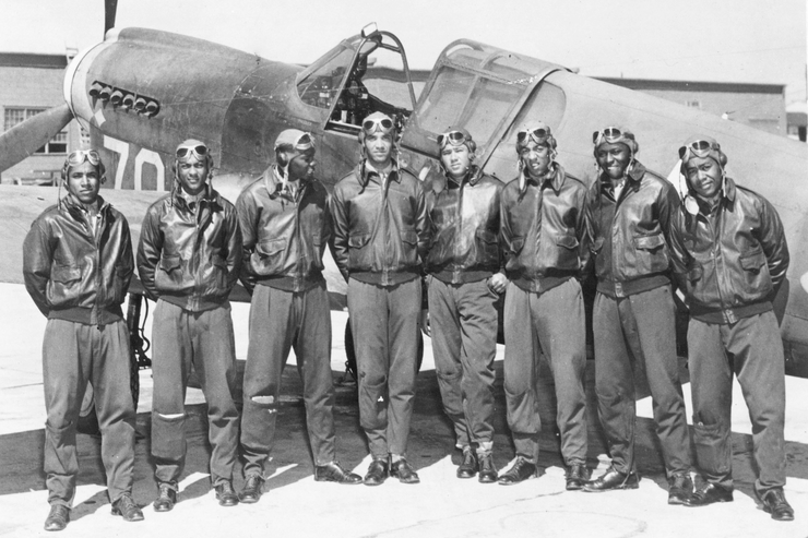 The Tuskeegee Airmen; possibly in Southern Italy or Northern Africa during World War II